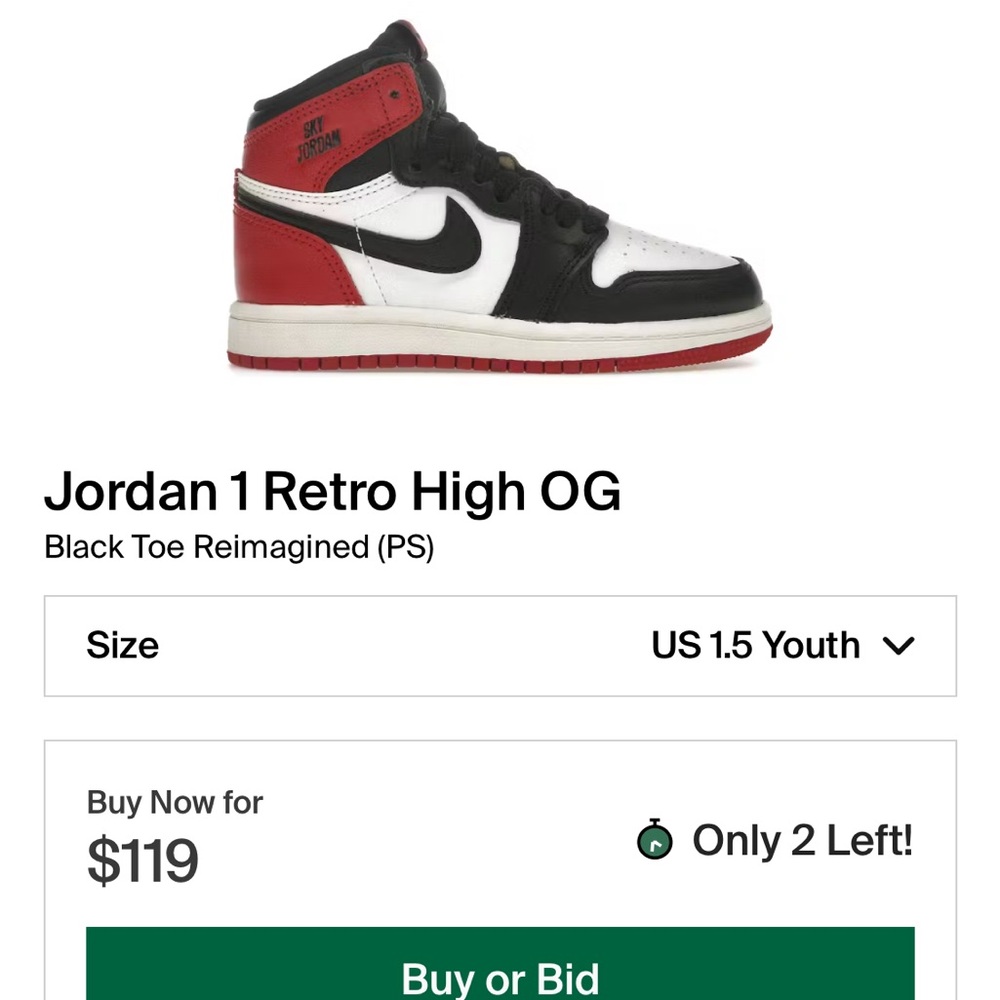 Jordan 1 Retro High OG Black White Red Sneakers